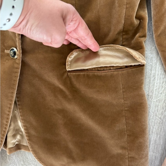 Mossimo Dutti Velvet Blazer Camel Tan Size 8 - Picture 7 of 11